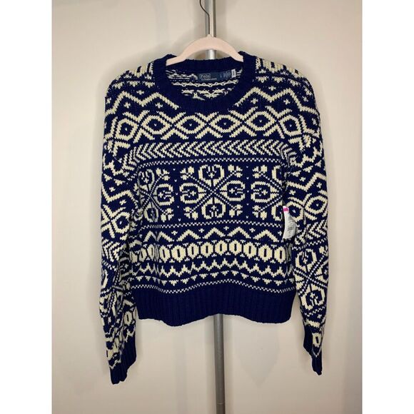 Polo Ralph Lauren Sweaters - Polo Ralph Lauren Snowflake Wool Blend Crewneck Holiday NWOT Sweater Women L